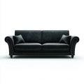 Divano 2 posti nero in poliestere effetto velluto 180 x 85 x 90 cm rettangolare