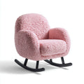Sedia a dondolo imbottita rosa 75 x 90 x 90 cm in poliestere bouclé con struttura in acciaio forma arrotondata