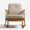 Sedia a dondolo beige 66 x 88 x 98 cm in rovere massello e poliestere